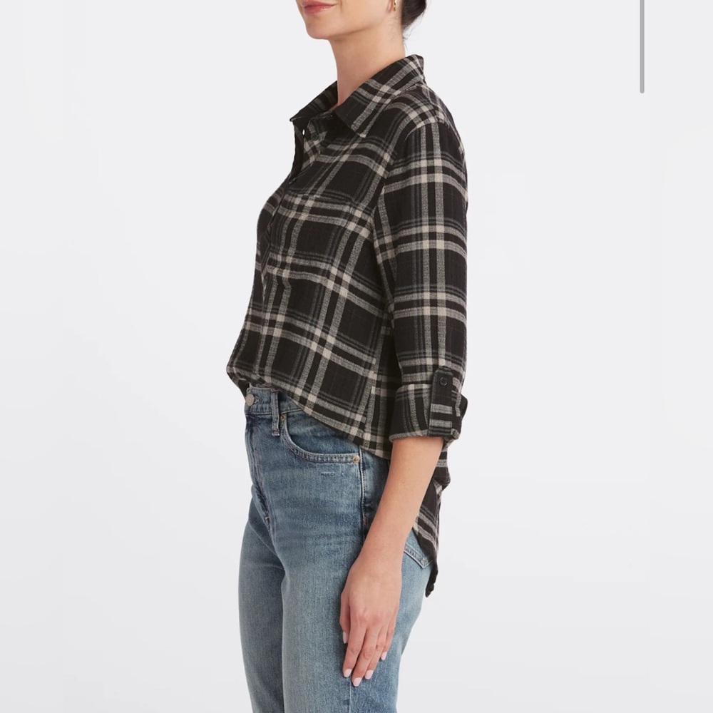 STITCH FIX COSMIC BLUE LOVE Maci Relaxed Half Button Down Woven Shirt SZ S